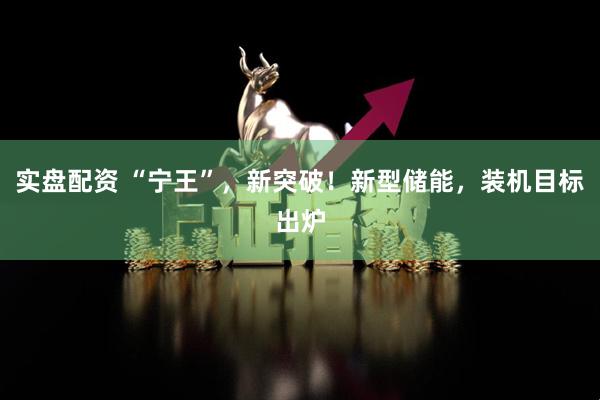 实盘配资 “宁王”，新突破！新型储能，装机目标出炉
