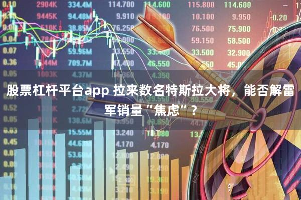 股票杠杆平台app 拉来数名特斯拉大将，能否解雷军销量“焦虑”？